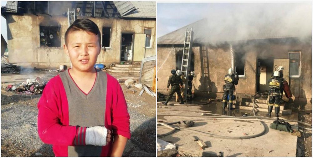 Батыр бала екі бүлдіршінді құтқарып қалды