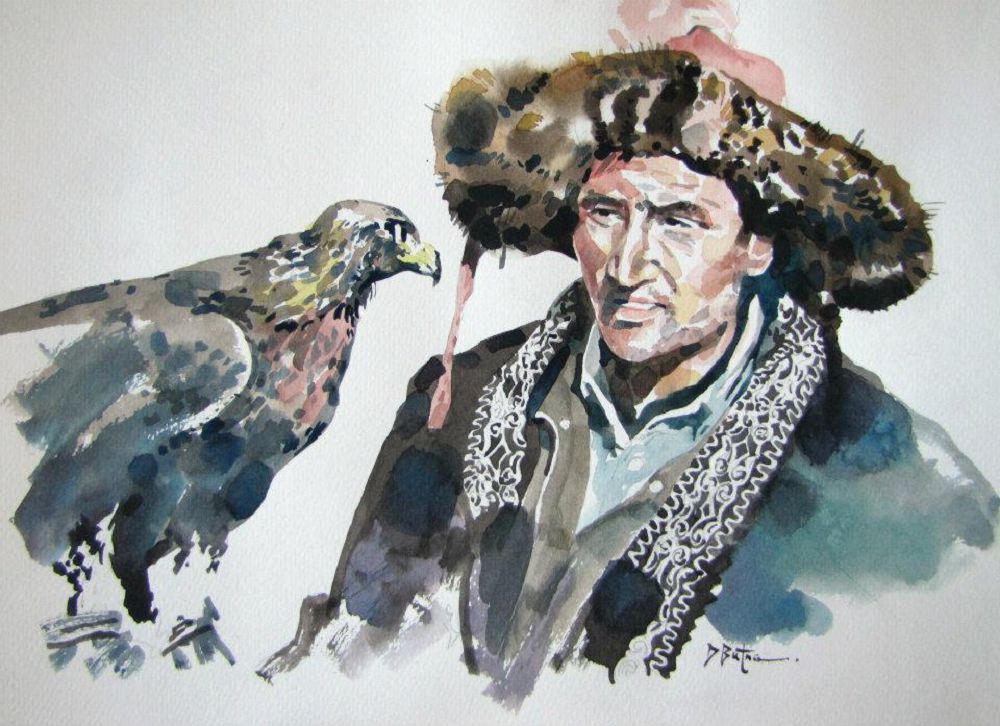 Қос қасқырды шеңгелдеген қыран
