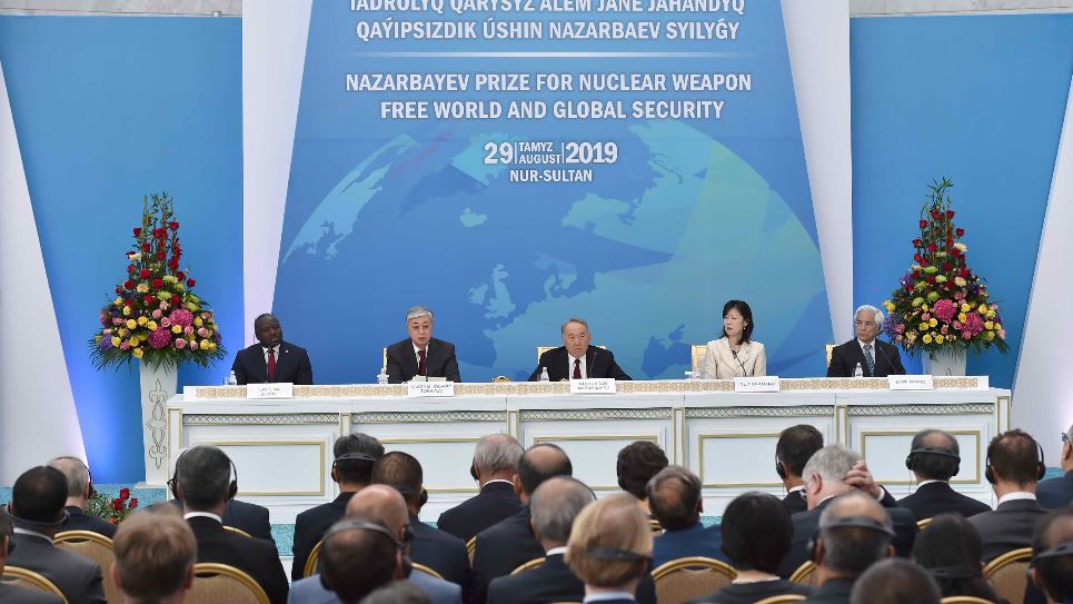 Қазақстан Президенті «Ядролық қарусыз әлем және жаһандық қауіпсіздік үшін Назарбаев сыйлығын» тапсыру рәсіміне қатысты