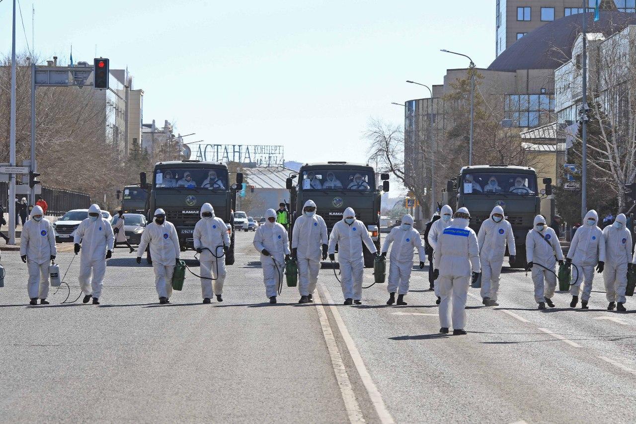 Елорда көшелері дезинфекцияланды