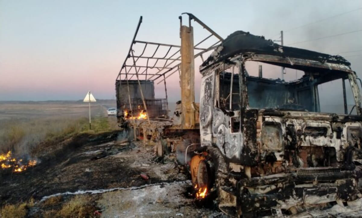 Шығыс Қазақстанда жүк көлігі өртеніп кетті