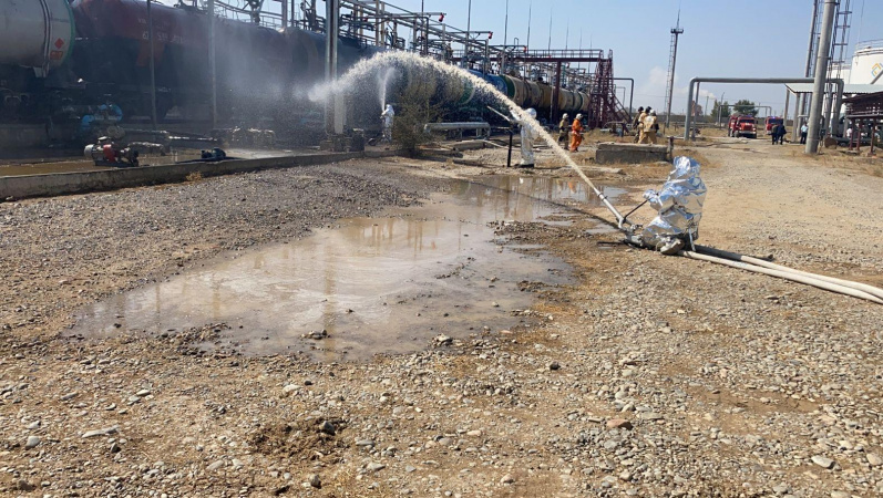 Түркістанда бензин құйылған цистерна өртенді