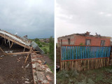 Ақмола облысында қатты жел мектеп пен тұрғын үйлердің шатырын ұшырды