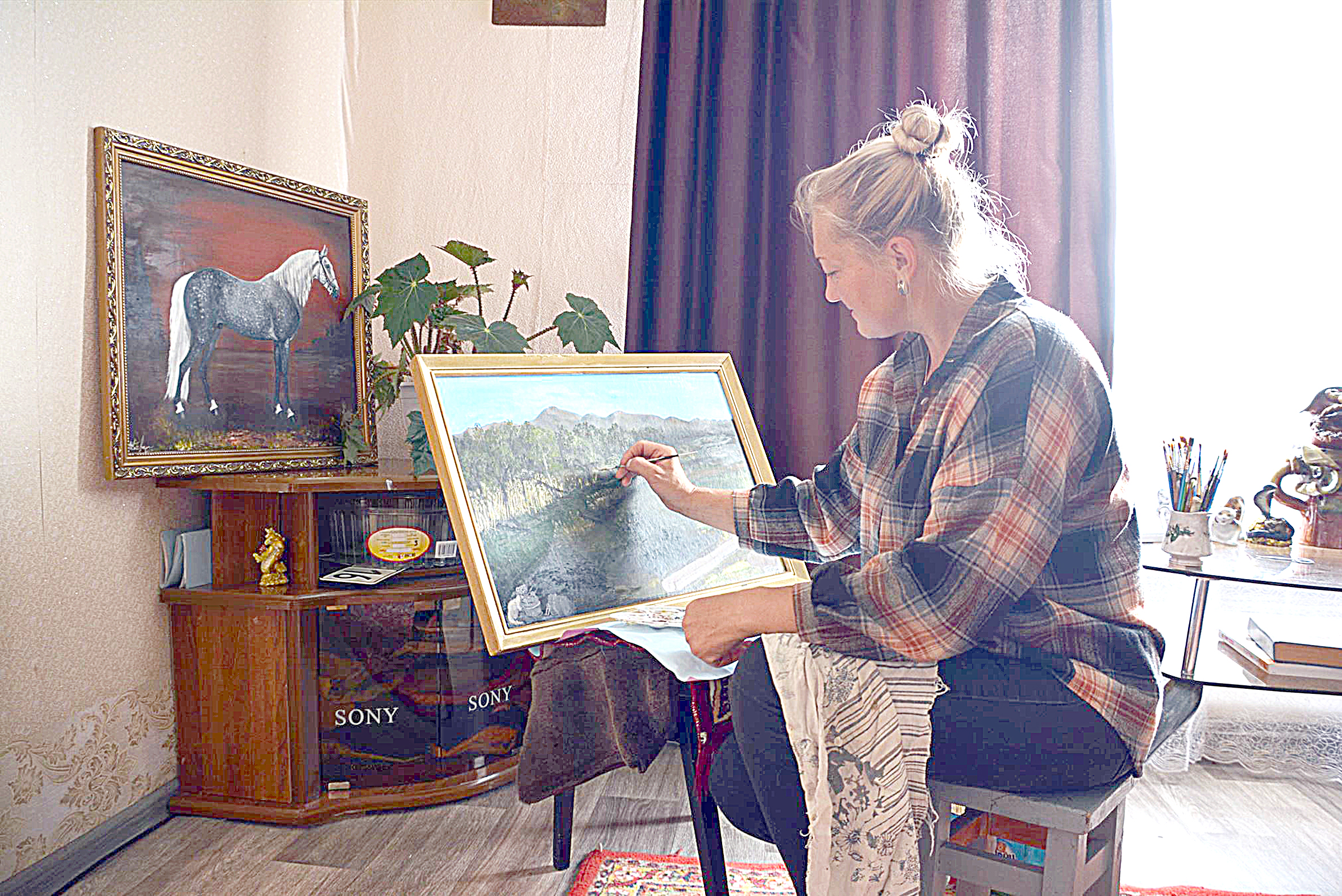 Жылқышы бикеш салған суреттер