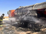 Жаңаөзенде мұнай тиелген жүк көлігі өртеніп кетті