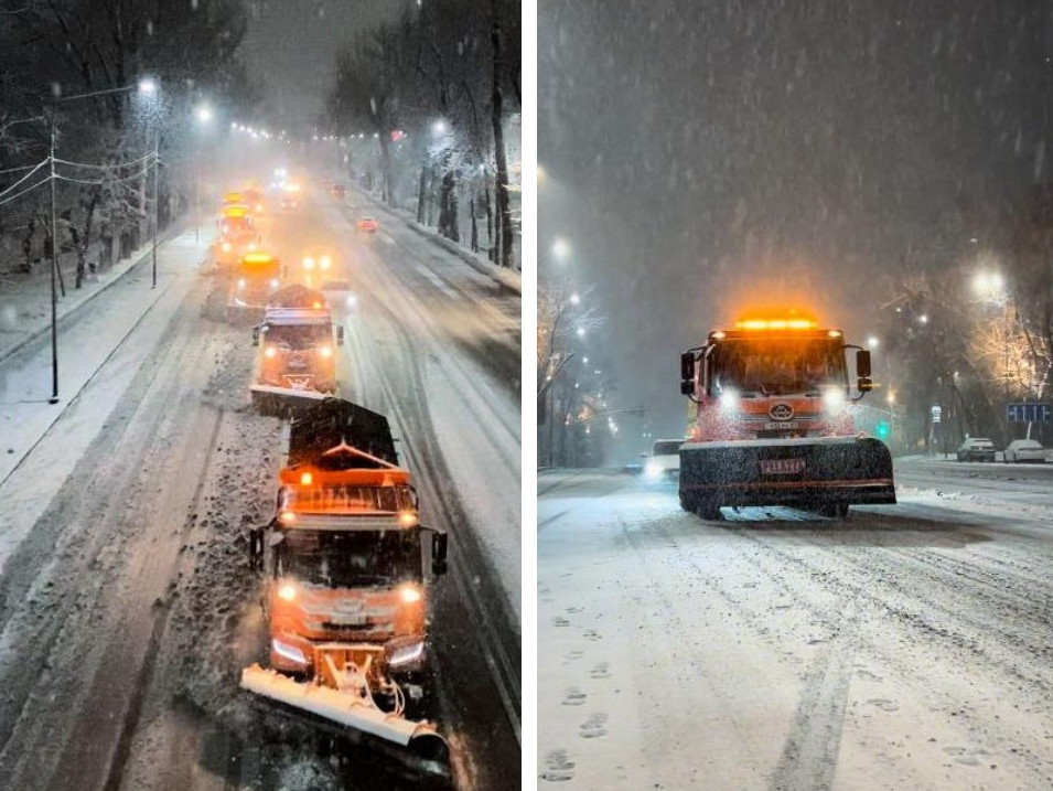 Алматыда бір түнде жарты айдың нормасындай қар жауды