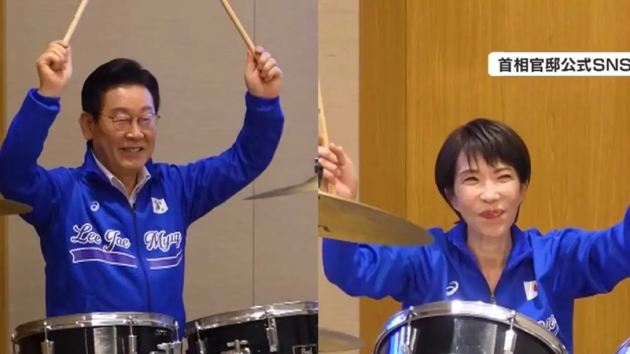 Жапония мен Оңтүстік Корея көшбасшылары барабанда бірге ойнады