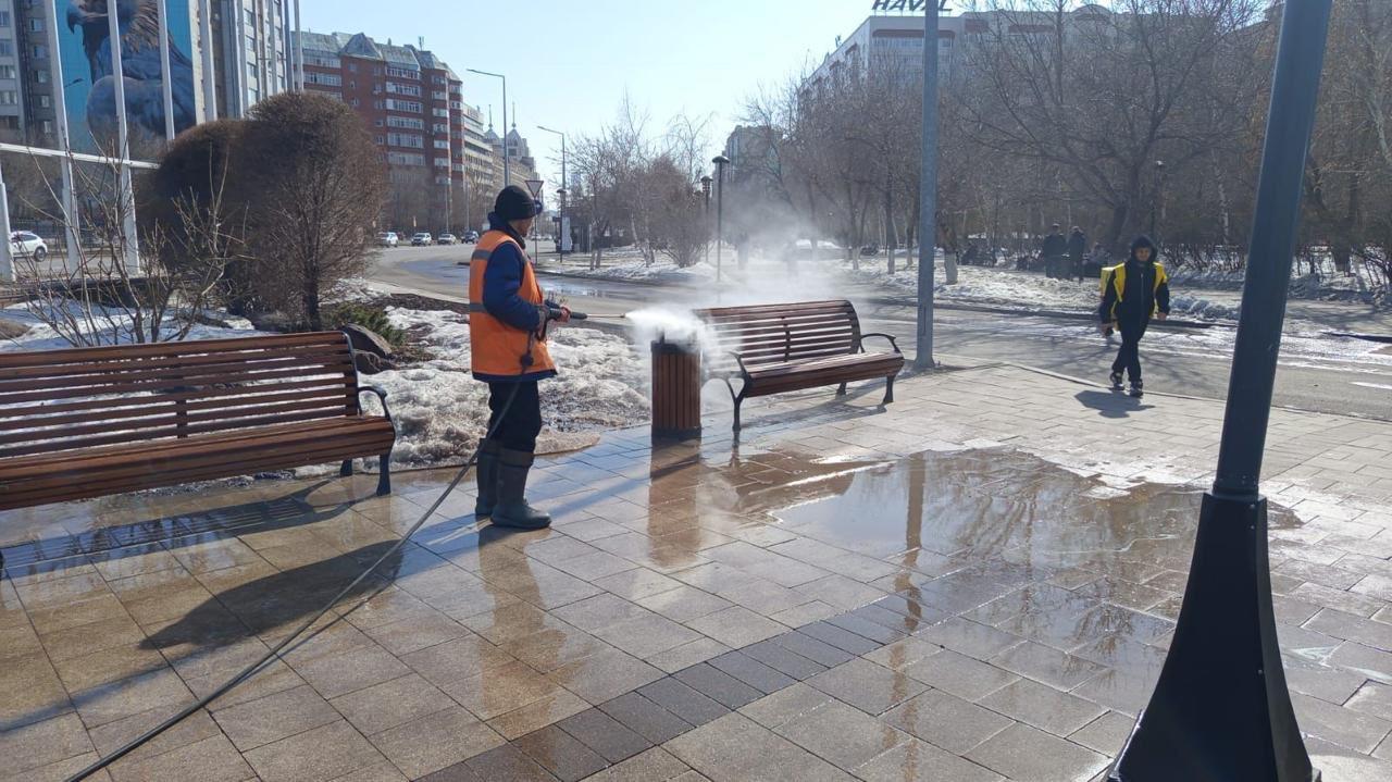 Астанада көктемгі жалпы тазалық жұмыстары басталды