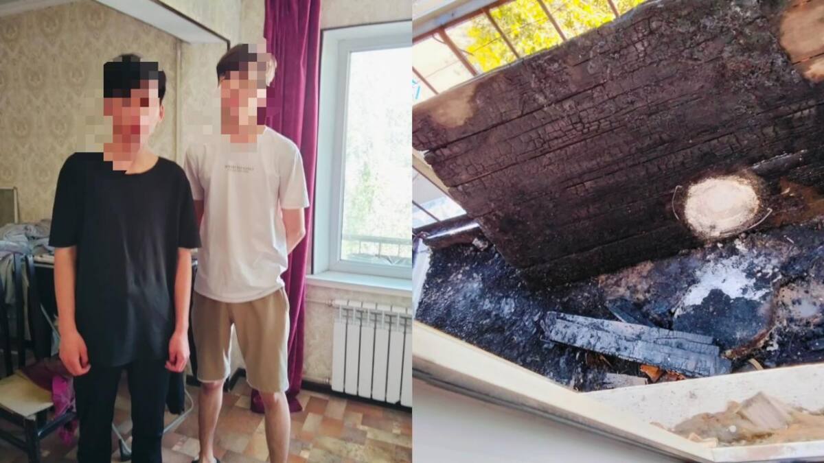 Қызылордада полицей өртеніп жатқан үйден 2 баланы алып шықты